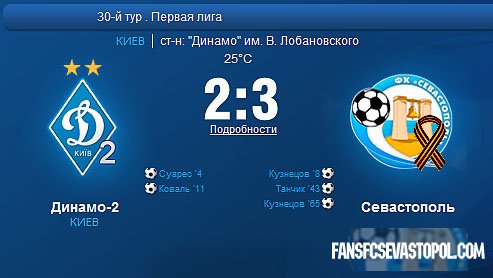 Динамо киев-2 2-3 ФК "Севастополь"
